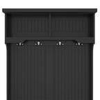 Hall Tree with Storage Shoe Bench for Entryway and Hallway, 4-in-1 Design Coat Racks with 4 Hooks for Living Room, Black