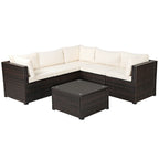 6 Pieces Patio Furniture Sofa Set with Cushions for Outdoor