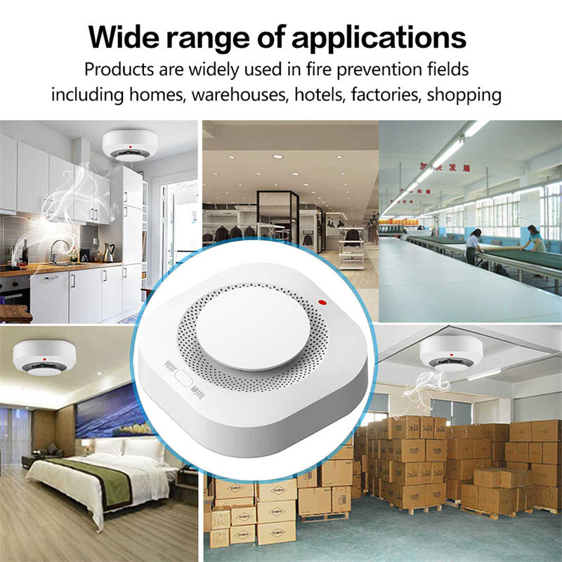 Tuya Smart Zigbee Smoke Detector Smart Fire Alarm Progressive Sound Photoelectric Smoke Sensor
