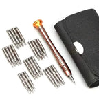 25-Piece Set: Precision Tool Repair Kit with Leather Case