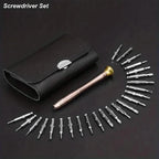25-Piece Set: Precision Tool Repair Kit with Leather Case