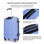 Hardshell Suitcase Spinner Wheels PP Luggage Sets Lightweight Durable Suitcase ,3-Piece Set (20/24/28) ,Purplish Blue