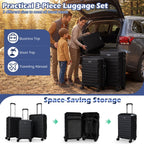 3-Piece Hardside Luggage Set Lightweight Hardside Suitcases with 8-Spinner Wheels