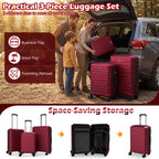 3-Piece Hardside Luggage Set Lightweight Hardside Suitcases with 8-Spinner Wheels
