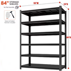Heavy Duty Metal Garage Shelving Rack 2000lbs 4/5/6-Tier Steel Shelf 60"/72"/84"