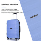 Hardshell Suitcase Spinner Wheels PP Luggage Sets Lightweight Durable Suitcase ,3-Piece Set (20/24/28) ,Purplish Blue