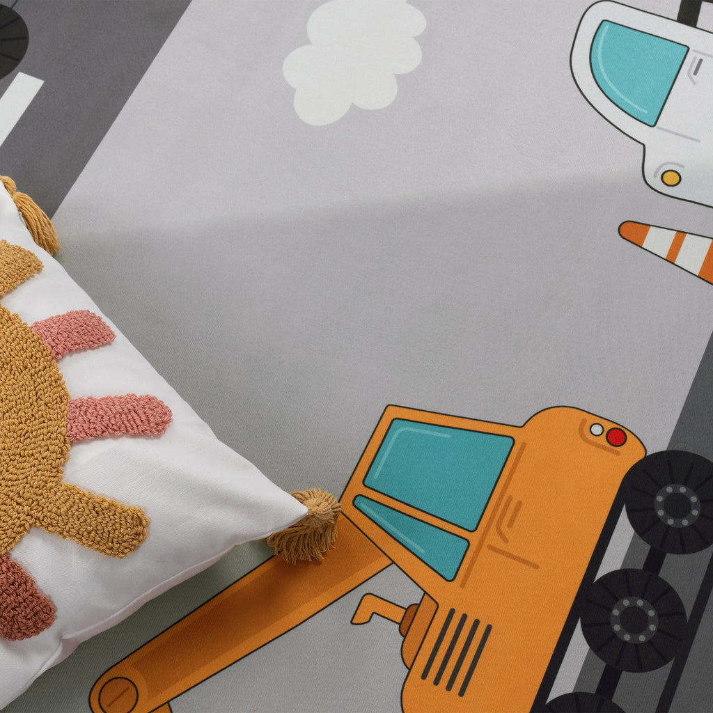 Kids Play-Mat Bob Construction Road with Trucks & Cranes