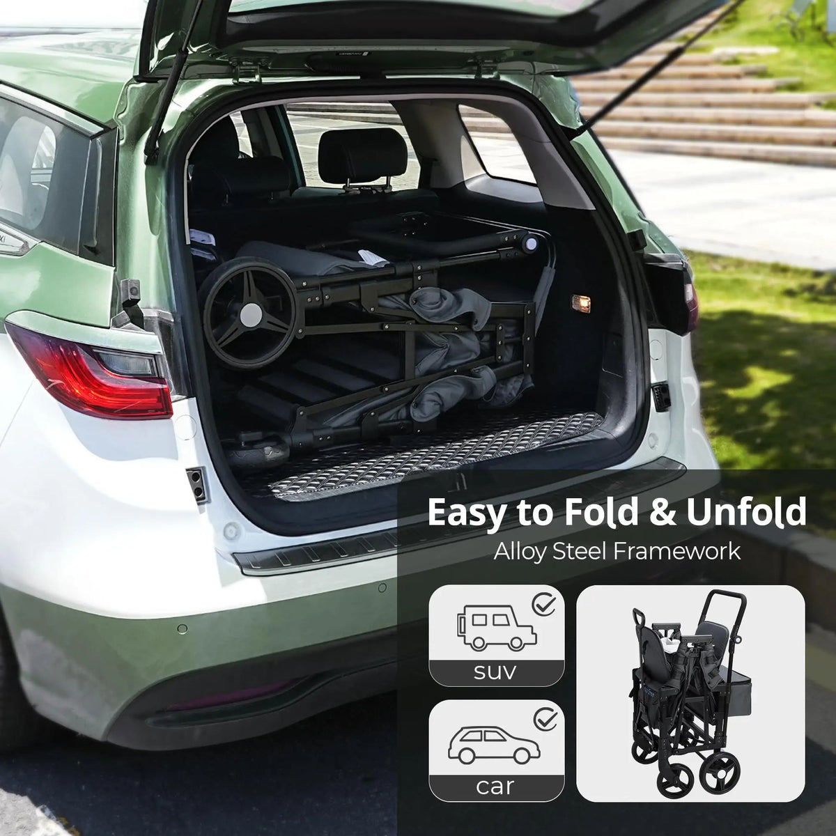 Momfann Stroller Wagon for Kids – 2-Seater All-Terrain Baby Wagon