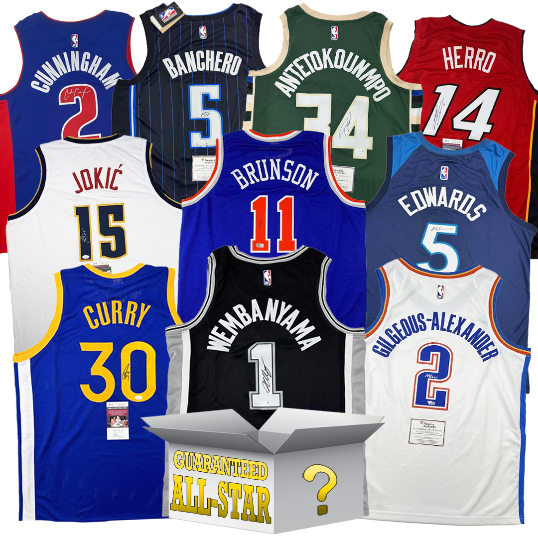 Current All-Star Autographed/Signed Basketball Jersey Mystery Box with PSA JSA or Beckett COA