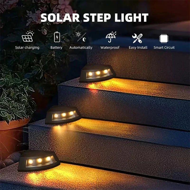 Solar Step Lights for Outside, Stair Light Waterproof IP65, Outdoor for Yard, Porch, Front Door, Patio, Deck