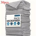 5/10/20pcs Kitchen Towel, Ultra-fine Fiber Light Gray Cleaning Cloth Set, Absorbent, Soft And Stain-removing Cloth