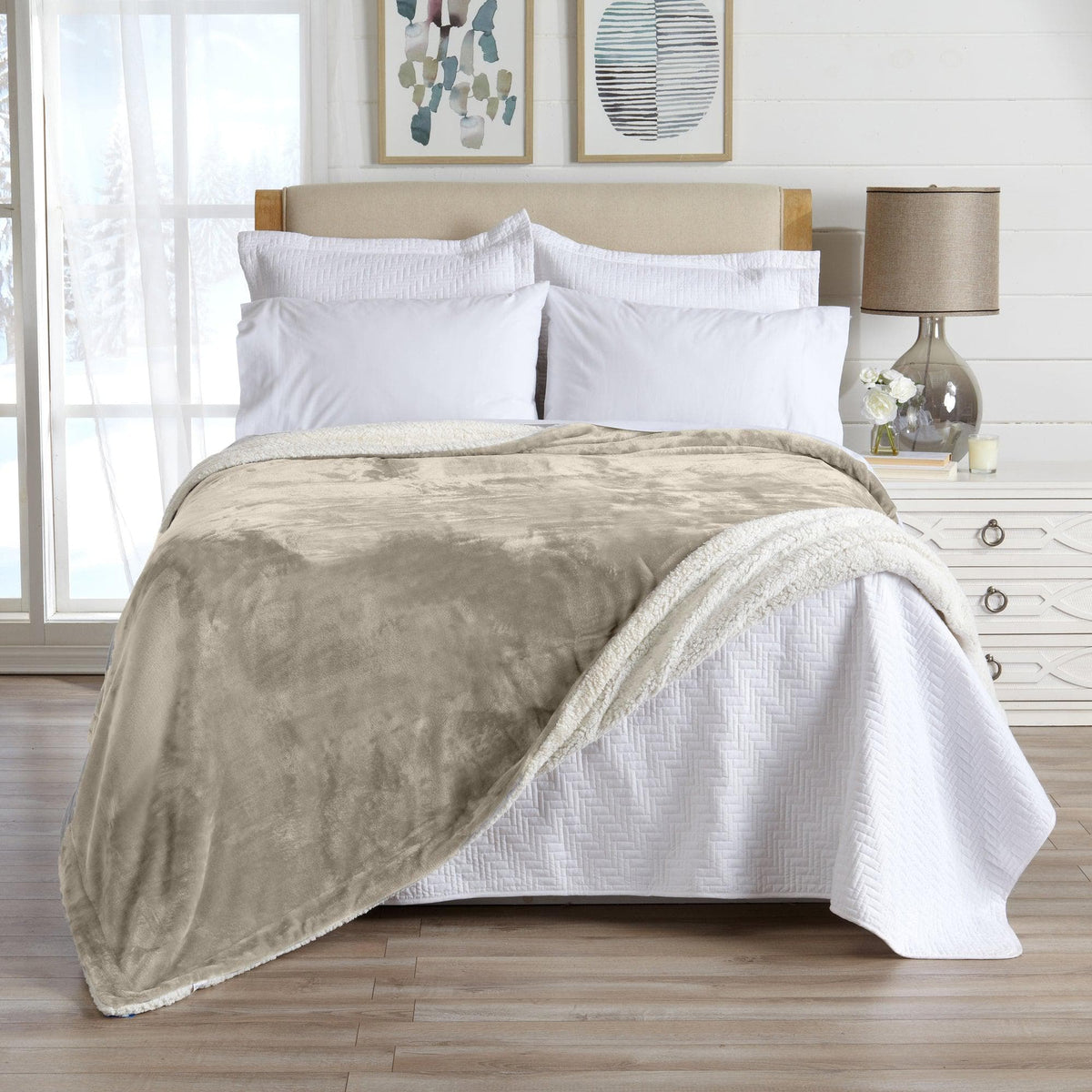 Velvet Plush Sherpa Luxury Bed Blanket - Kinsley Collection