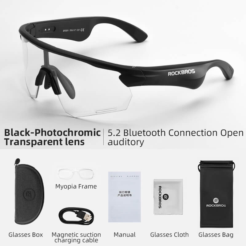ROCKBROS Bluetooth Cycling Sunglasses Polarized Smart Glasses