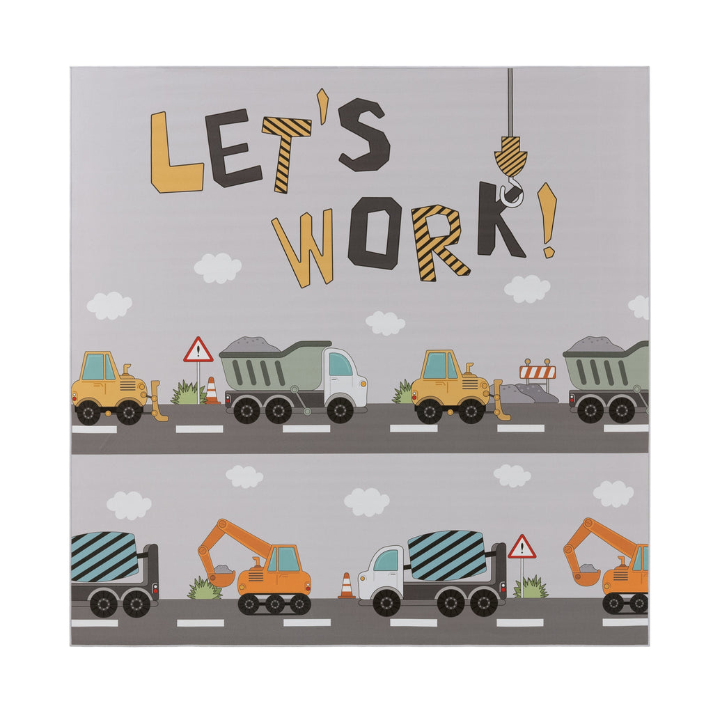 Kids Play-Mat Bob Construction Road with Trucks & Cranes