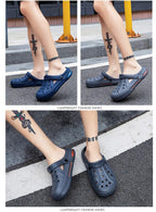 Women Sandals Summer Hole Shoes Rubber Clogs Garden Shoes Black Beach Flat Sandals Garden Shoes Sandals Lightweight Slip On Classic Adjustable Outdoor Walking Clogs
